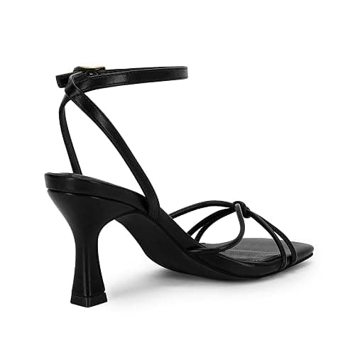 LAICIGO Women's Square Open Toe Heeled Sandals Stiletto Kitten Heel Ankle Buckle Strap Slingback Summer Dress Sandals thumbnail 6