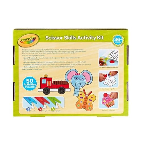Crayola Toddler Scissor Skills Activity Kit (3ct), Safety Scissors and Craft Supplies, Toddler Crafts, Gift for Kids, Ages 3+ thumbnail 9