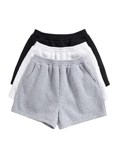 SOLY HUX Girls 3 Packs Sweat Shorts Elastic Waist Casual Summer SweatShorts Teen Apparel - Image 1