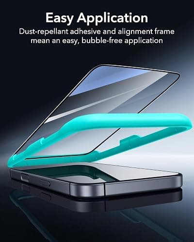 ESR 3 Pack for iPhone 17/iPhone 16 Pro Screen Protector, [9H Hardness] [Military Grade Shatterproof] Full Coverage Tempered Glass Film with Easy Installation Tool, HD Clear, Scratch Resistant thumbnail 3