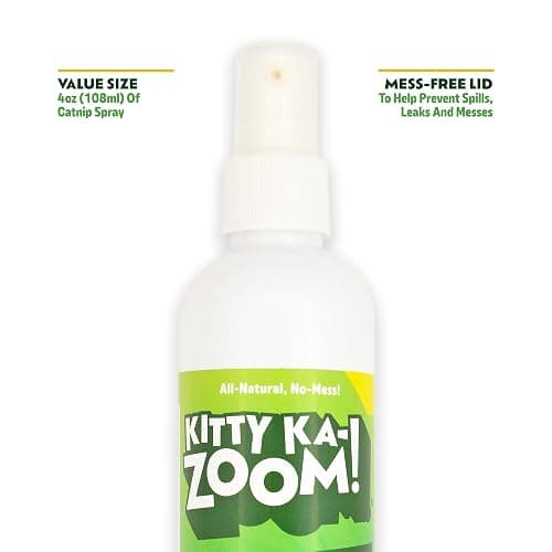 KITTY KA-ZOOM Catnip Spray for Cats, 4 oz | Steam-Distilled Mist | Steam-distilled catnip spray for cats; revives toys, redirects scratching, sparks zoomies; grown in Canada & USA thumbnail 2