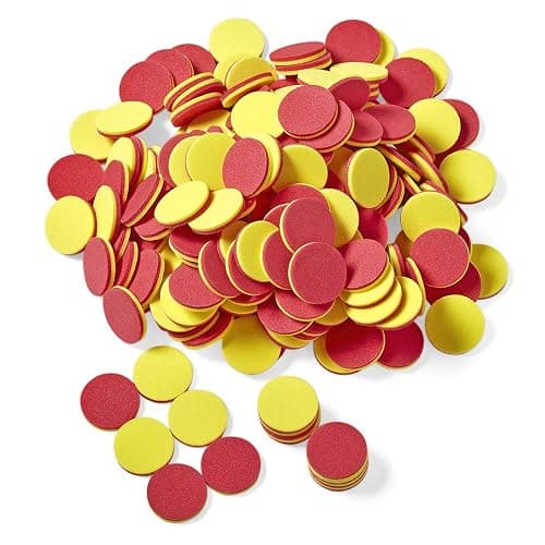 hand2mind Foam Two-Color Counters, Red and Yellow, Manipulatives, Chips, Math Bingo, 200 Count - Image 1