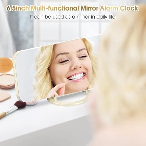 WulaWindy Digital Alarm Clock, Large Mirrored LED Display with Dual USB Ports, Snooze Function Dim Mode Wall Hanging Beside Desk Clock for Bedroom Living Room Decor thumbnail 3