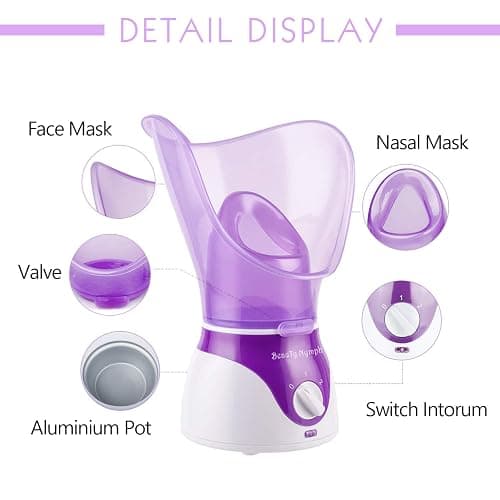 Face Steamer,Beauty Nymph Spa Home Facial Steamer Sauna Pores and Extract Blackheads, Rejuvenate and Hydrate Your Skin for Youthful Complexion- Face Steaming Skincare Deep Cleanse SPA thumbnail 3