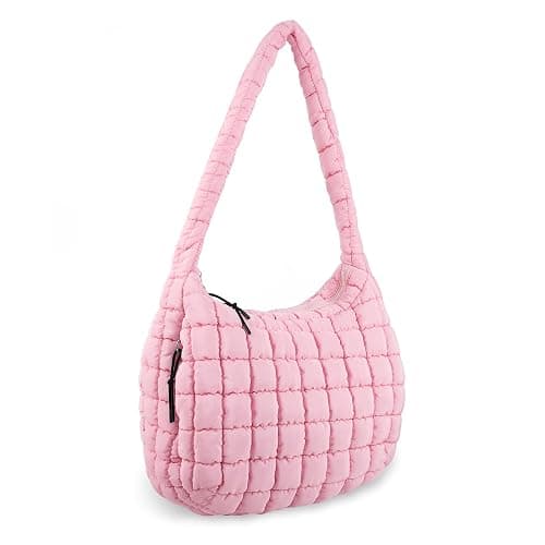 Quilted Puffer Tote Bag Purse Puffy Crossbody Shoulder Bag,Lightweight Nylon Hobo Bag Puffer Carryall Bag for Women Girl - Image 1