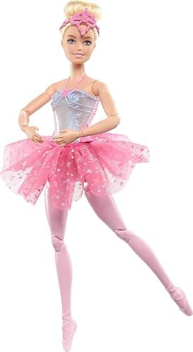 Barbie Dreamtopia Twinkle Lights Ballerina Doll with Blonde Hair & Light-Up Feature Wearing Royal Headband & Pink Tutu thumbnail 6