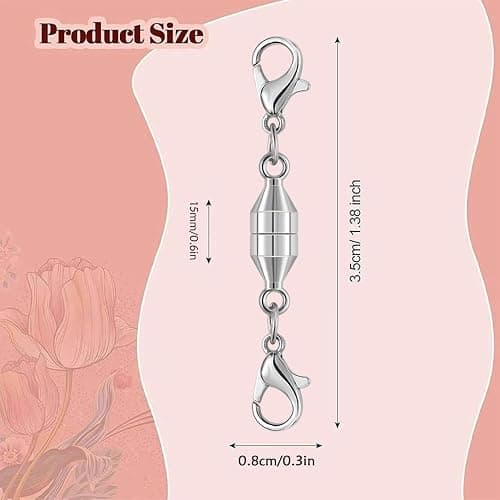 Magnetic Necklace Clasps and Closures,925 Silver Magnetic Clasp Converter, Jewelry Making Supplies, Chain Extender Connector (2golden+2silvery) thumbnail 3
