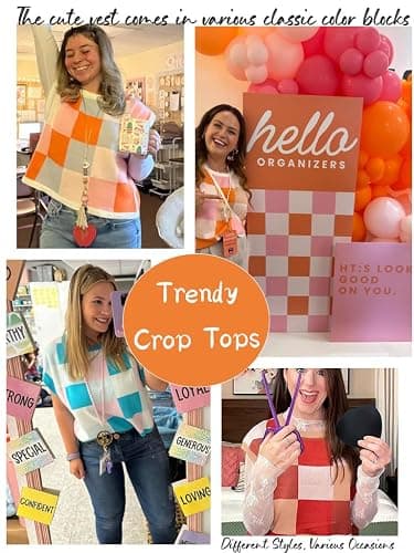 Womens Fall Crop Tops 2025 Cap Short Sleeve Sweater Western Loose Pullover Business Vacation Outfits Trendy Winter Top thumbnail 6