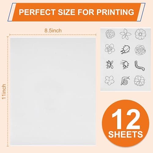 FURWEY 12PCS Printable Water Soluble Embroidery Stabilizer 8.5"x11" Self Adhesive Wash Away Stabilizer Paper for Hand & Machine Embroidery thumbnail 2