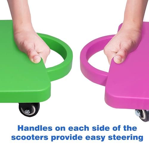 GSE Games & Sports Expert Gym Floor Scooter Board with Handles, Sitting Scooter for Kids Indoor Play Equipment, Fun Scoot Board with Non-Marring Plastic Casters for Children thumbnail 3