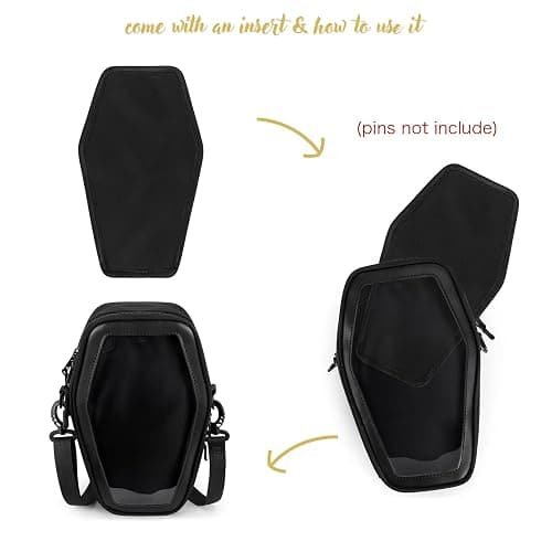STEAMEDBUN Ita Coffin Purse with Insert Gothic Crossbody Bag for Halloween thumbnail 2