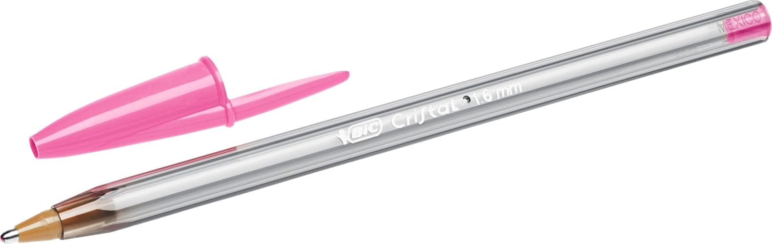 Bic Cristal Fun Ballpoint Pens, Pink Ink Smudge-Proof Writing Pens and Wide Point (1.6mm), Pack of 20 thumbnail 4