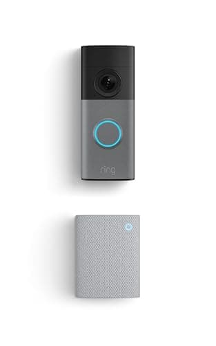 Ring Wired Doorbell (newest model), Speckled Gray with Chime (newest model), White - Image 1
