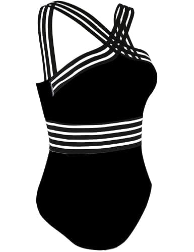 Hilor Women's Tummy Control Swimsuits Slimming One Piece Bathing Suits Front Crossover Swimwear thumbnail 7
