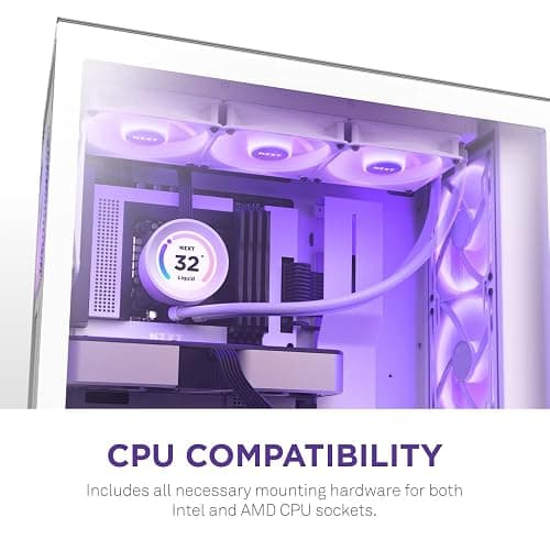 NZXT Kraken Elite 360 RGB - RL-KR36E-W1-360mm AIO CPU Liquid Cooler - Customizable 2.36" LCD Display for Images, Performance Metrics and More - High-Performance Pump - 3 x F120P RGB Fans - White thumbnail 8