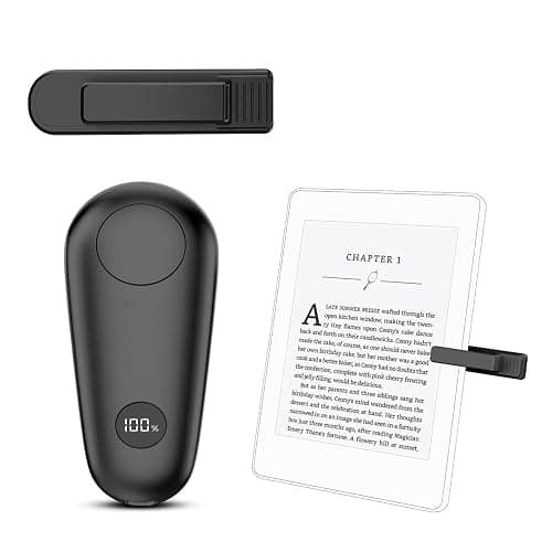 RF Remote Control Page Turner for Kindle Paperwhite Scribe Accessories, Page Turner Clicker for iPad Tablets Reading Novels Taking, Phone Camera Video Record Triggers Remote, Black Small clip - Image 1
