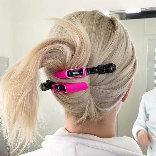 HH&LL Hair Clips for Women Wide Teeth & Double-Hinged Design Alligator Styling Sectioning Clips of Professional Hair Salon Quality - 10 Pack thumbnail 4