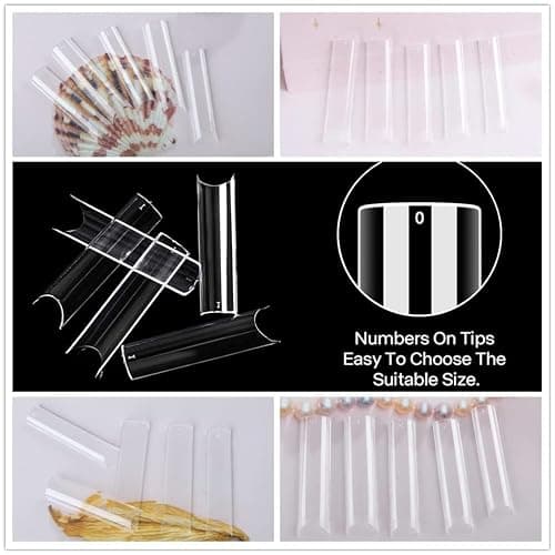 UNA GELLA Nail Tips Square XXL Tips 120 PCS No C Curve Gel Tips Extra Long Square Straight Nails Half Fake Nail Tips No Trace for Acrylic Nails Tips for Home DIY with Box thumbnail 6