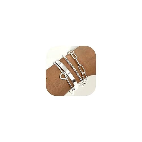 Reoxvo 14K Gold Plated Bangle Cuff Bracelets for Women Non Tarnish Gold Bracelet Stack Jewelry Set for Women Trendy