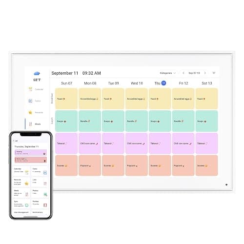 Digital Calendar 15.6 Inch, Electronic Calendar Chore Family Schedules, Smart Weekly and Monthly Planner, 1920 * 1080P IPS Touchscreen Interactive Display - Wall Mount White thumbnail 7