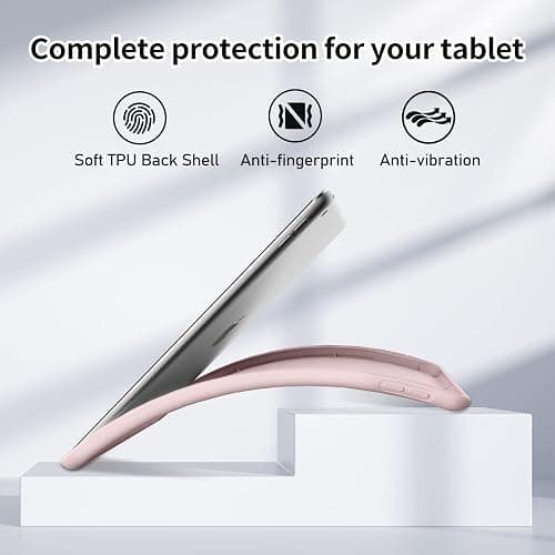 JKSML Case for iPad 9th Generation 2021/ iPad 8th Generation 2020/ iPad 7th Generation 2019, Protective Case with Pencil Holder for iPad 9/8/7 10.2 Inch, Auto Sleep/Wake, Pink thumbnail 4