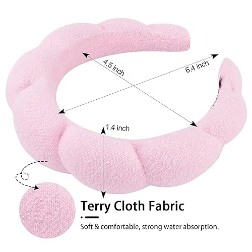 HitModa Spa Terry Cloth Headbands - Versatile for Face Washing, Makeup Application, Facial Treatments, and Mask Wearing thumbnail 2