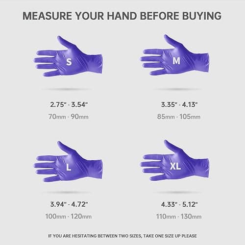 Medguy Medical Nitrile Exam Gloves, 4 Mil Powder-Free Latex-Free Disposable Food-Safe Cooking Cleaning, Blue-Violet 100 Pcs thumbnail 6