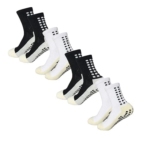 Yufree Soccer Grip Socks for Ultra Traction, 4 Pairs | Breathable moisture-wicking fabric, comfortable secure fit, wash-durable construction, built for training and games - Image 1