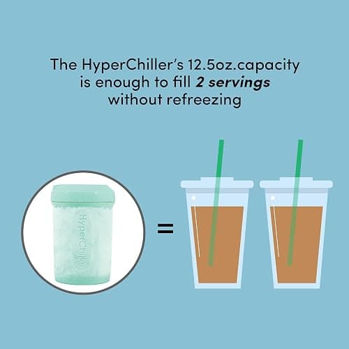 HyperChiller HC2M# Patented Iced Coffee/Beverage Cooler, NEW, IMPROVED,STRONGER AND MORE DURABLE! Ready in One Minute, Reusable for Iced Tea, Wine, Spirits, Alcohol, Juice, 12.5 Oz, Spearmint thumbnail 3