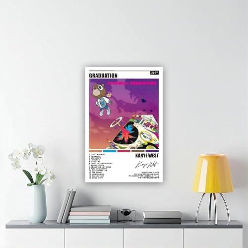 Music Poster Kanye Poster West Graduation Album Cover Canvas Poster Wall Art Decor Print Picture Paintings for Living Room Bedroom Decoration Unframe-style12x18inch(30x45cm) thumbnail 6