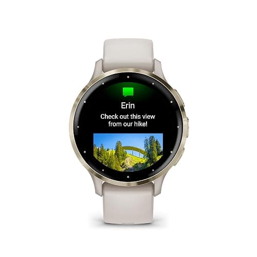 Garmin Venu 3S Soft Gold Stainless Steel Bezel 1.2-Inch AMOLED Touchscreen Display Smart Watch with 41mm Ivory Case and Silicone Band thumbnail 2