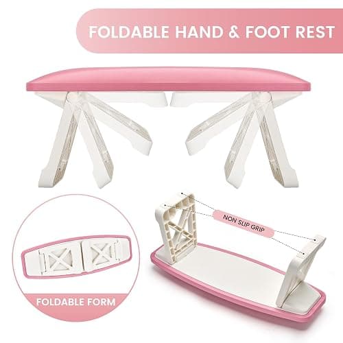 Nail Arm Rest for Nails Tech Must Have, 15.2 Inches Large Foldable Hand Rest Foot Stand Cushion Pillow for Clients, Manis & Pedis Supplies for Nail Stations thumbnail 2