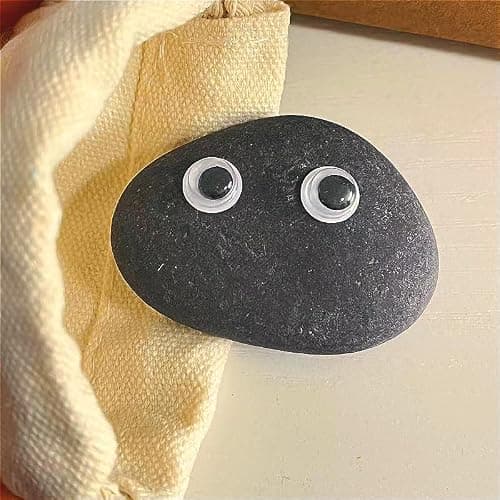 The Original Stone Pet DIY Kit - Adorable Low-Maintenance Desk Buddy | Custom Accessories (Scarf, Googly Eyes, Raffia) & Travel Bag | Perfect White Elephant & Birthday Gift thumbnail 5
