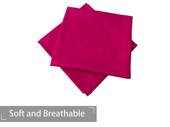 iMaylex Soft 100% Egyptian Cotton Zipper Closure Pillowcases, Cozy and Lightweight Pillow Case, Set of 2, Fuchsia, Queen, 20" x 30" thumbnail 5