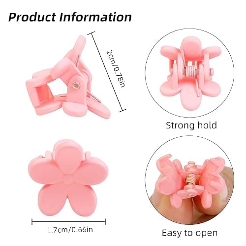 100Pcs Colorful Mini Flower Hair Clips, TEBIEKOY Baby Hair Clips Mini Claw Clips Cute Jaw Clips Hair Pins Hair Barrettes Toddler Hair Accessories for Women Girls Kids Teens thumbnail 2