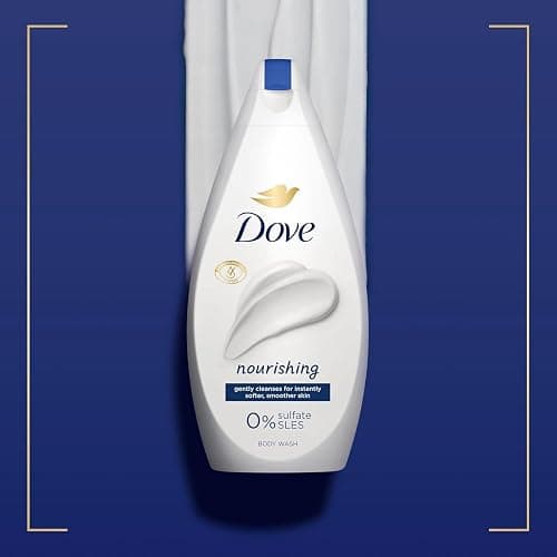 Dove Body Wash 0% Sulfate SLES for Women Made with Naturally Derived Cleansers and Plant Based Moisturiseres Gently Cleanses for Softer and Smoother Skin, 225ml (3 Pack, Nourishing) thumbnail 4