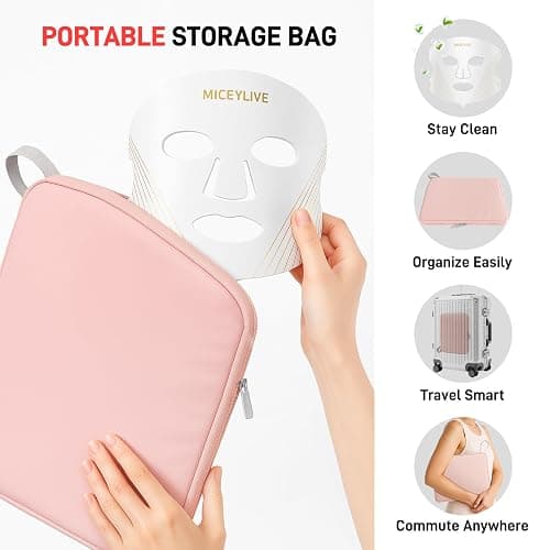 MICEYLIVE Red Light Mask for Face - 460-850nm Near-Infrared Led Light Face Mask, 2000mAh Remote Control, Timing Function, Red Light Lamp for at Home and Travel thumbnail 6