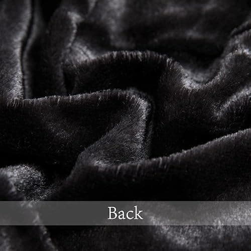 ANRODUO Pack of 2 Black Throw Pillow Covers Luxury Fluffy Pillows Faux Fur Decorative Pillows Plush Cushion Case Fuzzy Mongolian Merin Style for Bed Couch Sofa Living Room Halloween Decor 18x18 Inch thumbnail 4