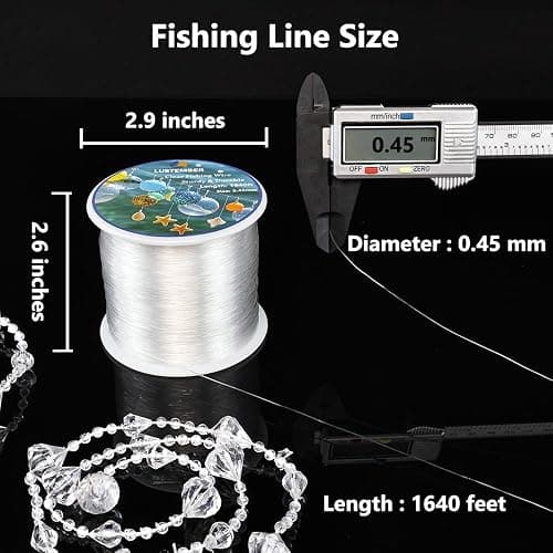 LUSTEMBER Fishing Wire, 1640 ft Clear Fishing Line, Strong Invisible String for Hanging Decorations, Balloons, Crafts, Jewelry Making, Beading, Bracelets and Necklaces thumbnail 2
