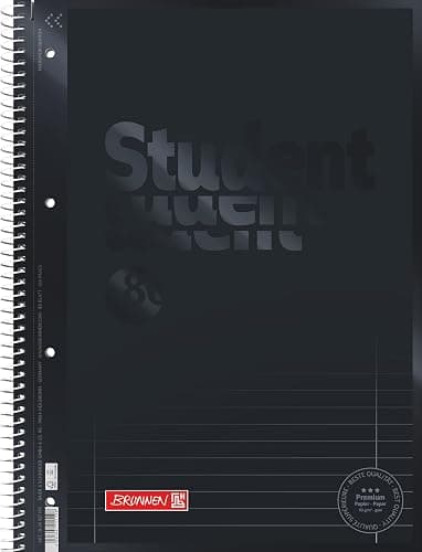 BRUNNEN Collegeblock Premium Student Colour Code | A4, Lineatur 27, 80 Blatt, onyx - Image 1
