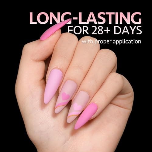 GAOY Medium Stiletto Fake Gel Nail Tips, 12 Sizes False Full Cover Acrylic Press on Nails, 240Pcs Soft Half Matte Tips thumbnail 4