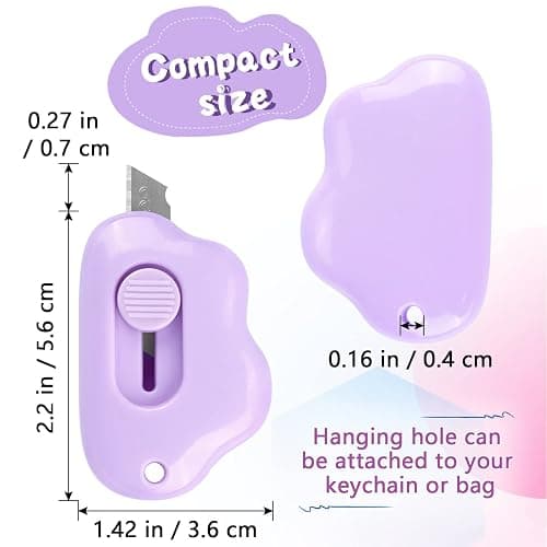 Tamaki Box Cutter Letter Opener Envelope Slitter Utility Retractable Art Knives, Package Opener Envelope Mail Letter Box Cloud Shaped Carton Portable Cutter with Key Chain Hole thumbnail 2