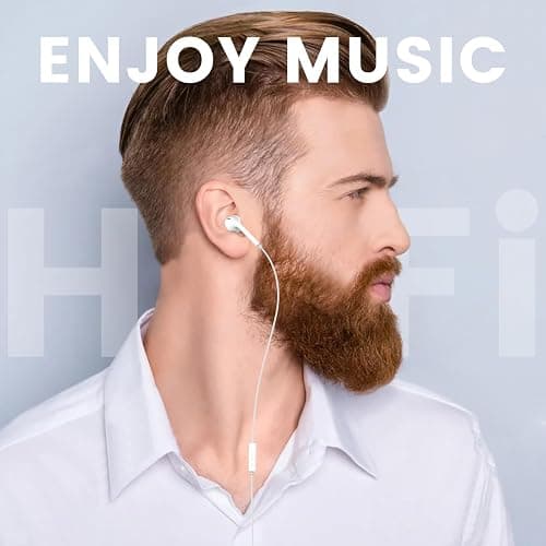 MOSWAG Wired Earbuds, 3.5mm Jack in-Ear Headphones with Microphone Volum Control Clear Calls Suitable for iPhone, iPad, Samsung, Computer, Laptop, School Students, White thumbnail 6