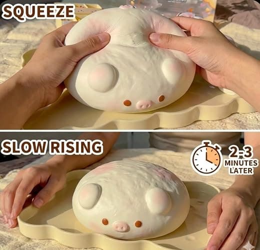 Jumbo Pig Squishy Toy, Slow Rising Soft PU Foam Stress Relief for Adults, Giant Animal Squeeze Fidget for Anxiety, Focus Desk Decor (pi g) thumbnail 5