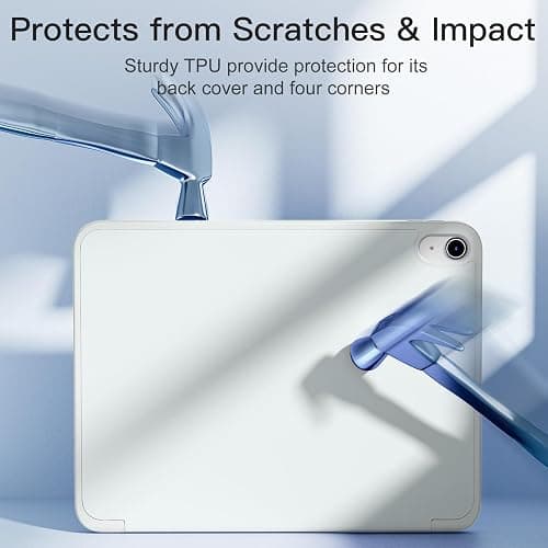 Akkerds Compatible with iPad (A16) 11th Generation Case 11 Inch 2025, for iPad 10th Generation Case 10.9 Inch 2022 with Pencil Holder, Slim Trifold Stand Protective Cover with Soft TPU Back, White thumbnail 7