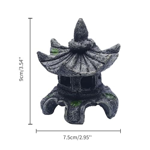 Saim Aquarium Zen Pagoda Lantern Statue Decoration, Resin Garden Accessories Pagoda for Aquarium Fish Tank Landscape Decor thumbnail 3