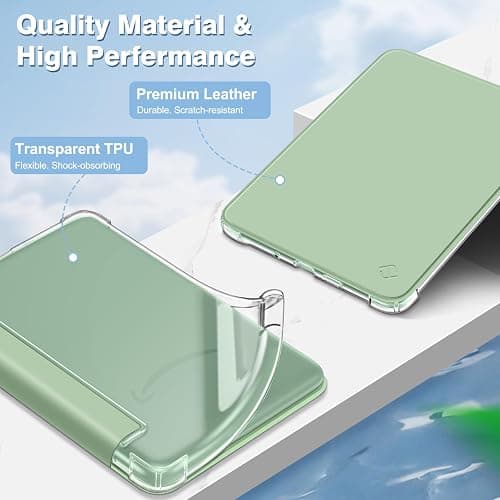 FINTIE Étui pour 6" Kindle (11e Génération, Modèle 2024/2022), Étui Transparent en TPU Souple Housse Veille/Réveil Auto, Vert Agave thumbnail 4