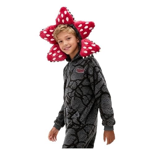 MRGIINRI D-Demogorgon Onesie for Kids, Boys Girls Fleece Jumpsuits One Piece Hooded Overalls S-Strangers Things Costume thumbnail 4