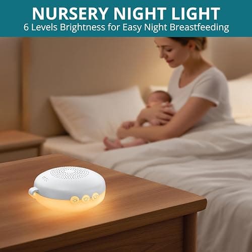 YGiTK Machine à Bruit Blanc Portable avec 12 Sons Apaisants, Veilleuse et Fonction Mémoire, Appareil de Sommeil à Bruit Blanc avec Minuterie, Rechargeable, sans Fil, pour Bébé, Adulte, Méditation thumbnail 5
