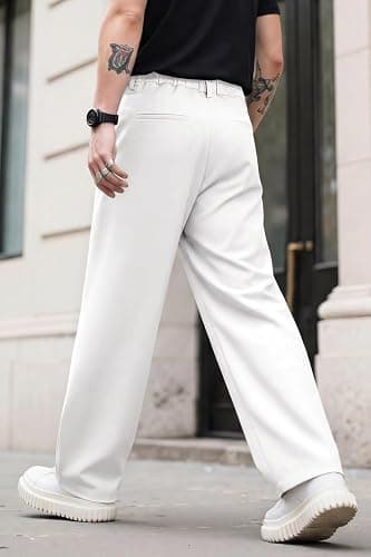 Heyfanee Mens Casual Pants Loose Fit Slacks for Men with Belt Loops thumbnail 3